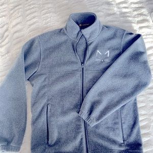 Light Gray Zip-up Collared Polyester Jacket